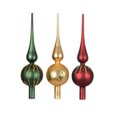 Decoris Glass Treetopper with Glitters 31cm (3 Assorted)